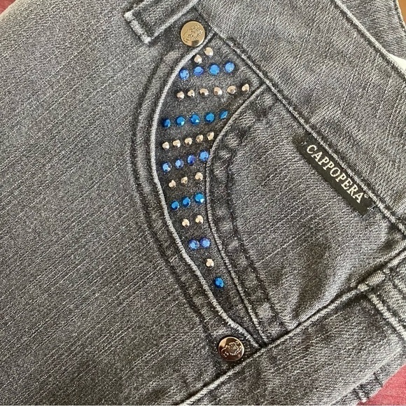 Vintage Y2K Cappopera Straight Jeans Low Waist Jewels Sequins US 28 - Picture 7 of 12